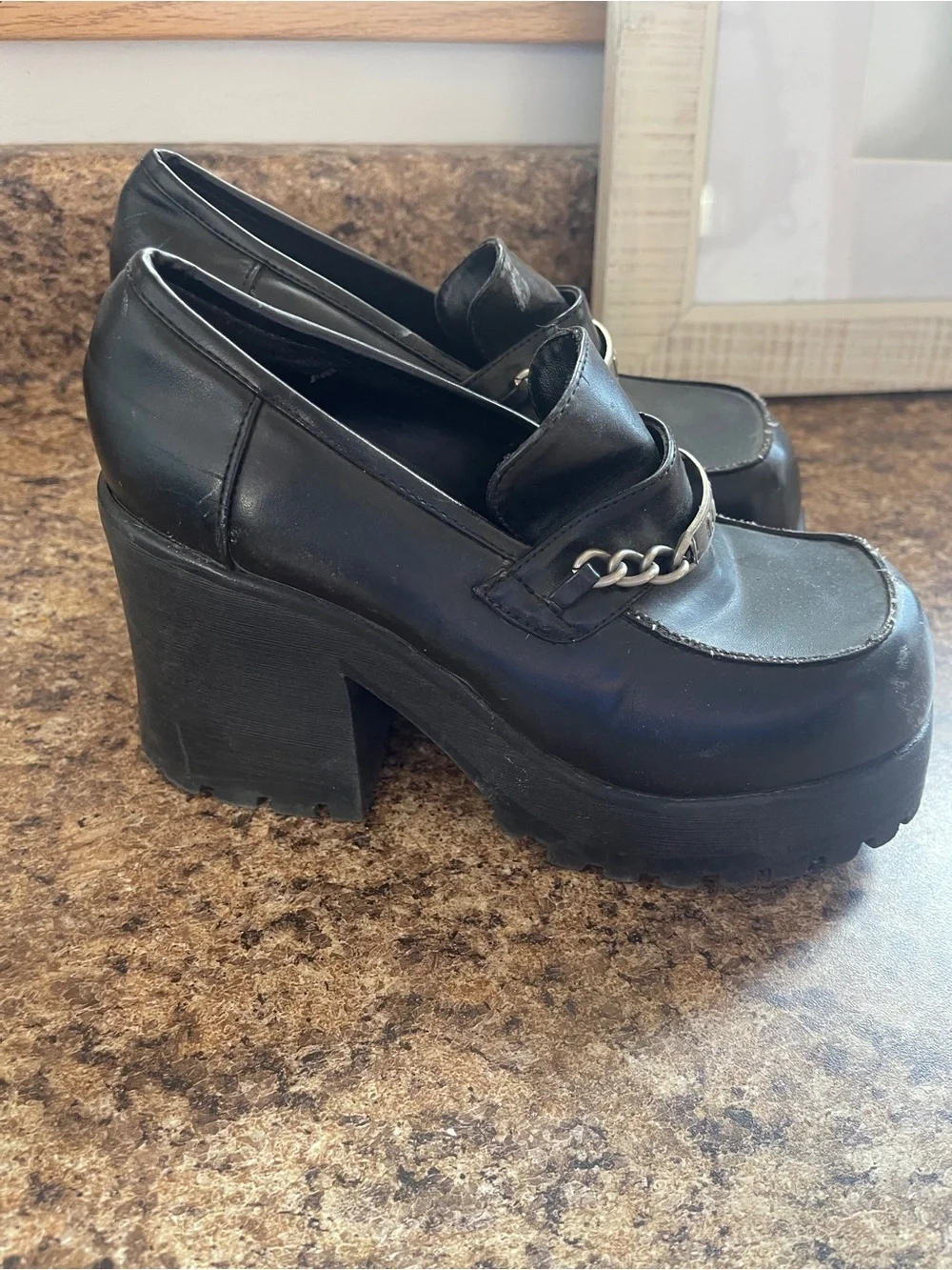 British Women's platform Pumps Creeper Heel Comfort Ladies Loafer Pumps 5.5